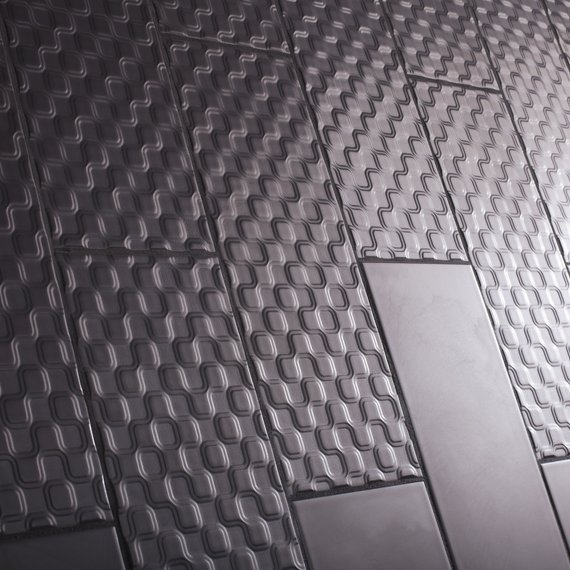 Johnson Nano Charcoal Matt Brick Ceramic Wall Tile 400x150x10mm - Leather Wall Tiles Uk