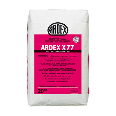 Ardex X77 Microtec Flex Grey Wall + Floor Tile Adhesive  20kg