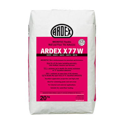 Ardex X77W Microtec Flex White Wall + Floor Tile Adhesive  20kg