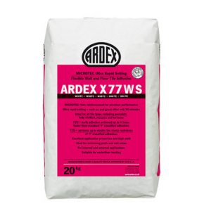 Ardex X77WS Microtec Ultra Rapid Set Flexible White Wall & Floor Adhesive  20kg