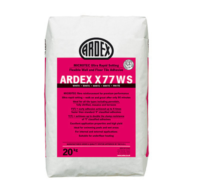 Ardex X77WS Microtec Ultra Rapid Set Flexible White Wall & Floor Adhesive  20kg