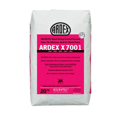 Ardex X7001 Rapid Dry Grey Floor Tile Adhesive  Wood Floors  20kg