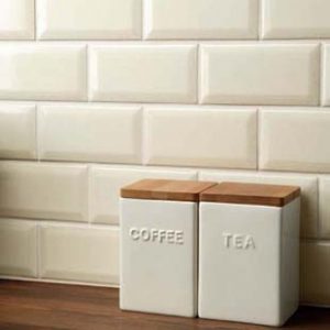 Johnson Cream BVBR2A Bevel Brick Gloss Ceramic Wall Tile (200x100x7.5mm)