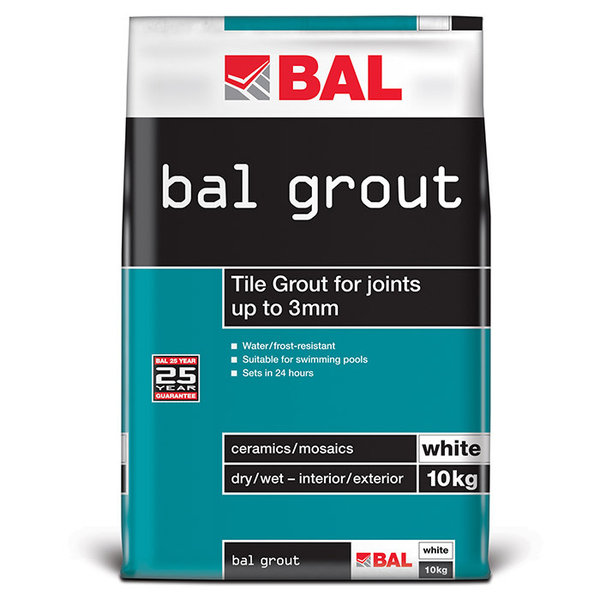 Bal White Tiling Grout For Walls 10kg