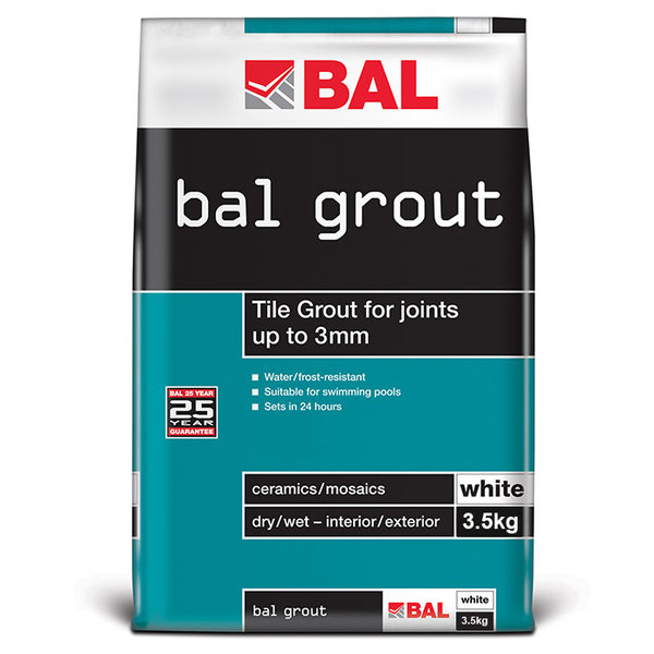 Bal White Tiling Grout For Walls 3.5kg