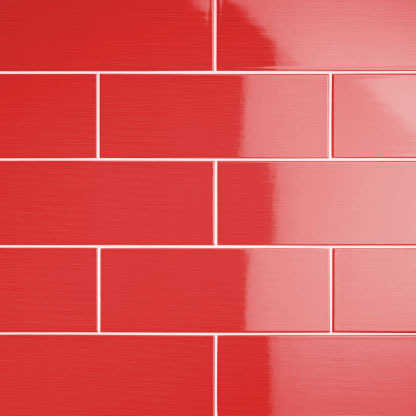 Johnson Vivid Red Gloss Brick Ceramic Wall Tile