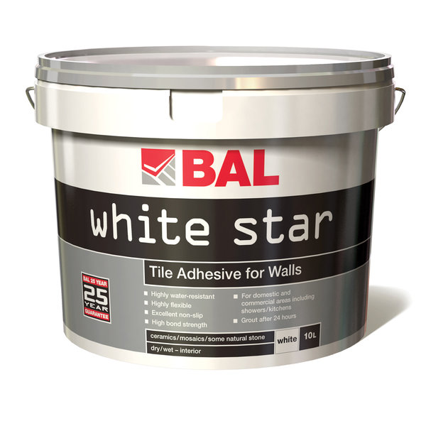 Bal White Star Ready Mixed Tiling Adhesive 10ltr