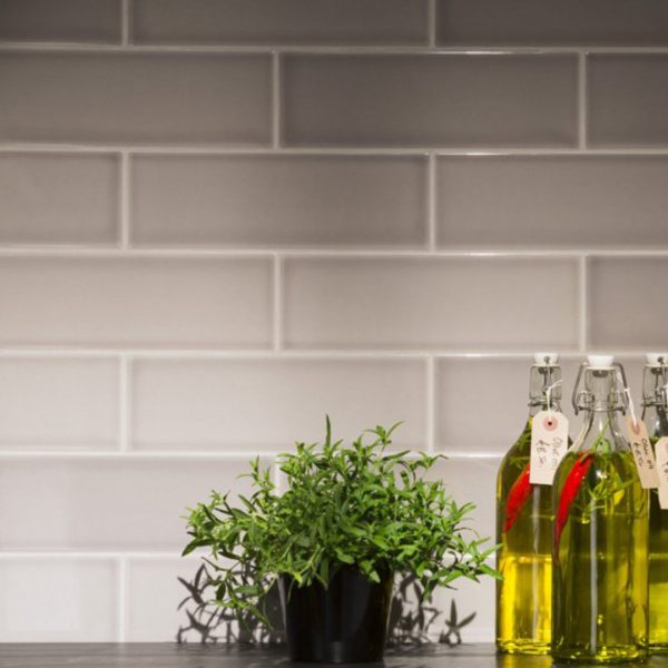 Johnson Savoy Brick Steel Gloss Ceramic Wall Tile