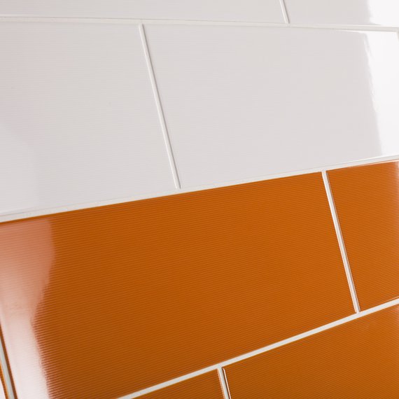 Johnson's Vivid White and Orange Wall Tiles