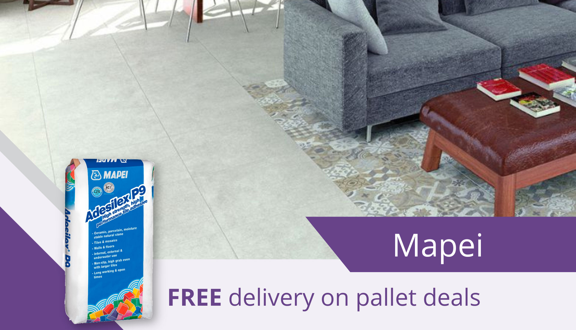 Mapei Grey Wall & floor tile Adhesive, 20kg