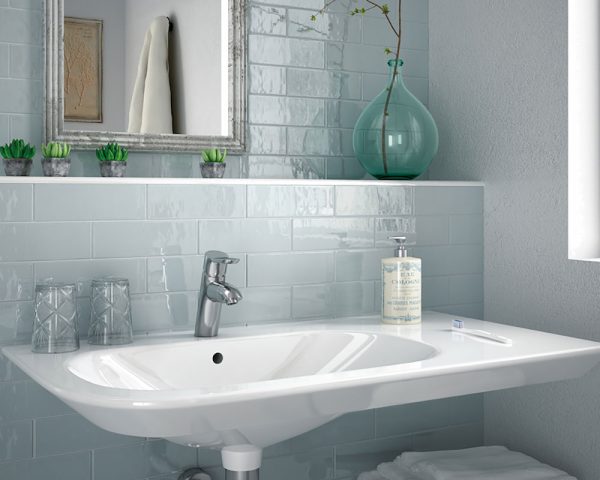 cloakroom tiles - country tiles ash blue